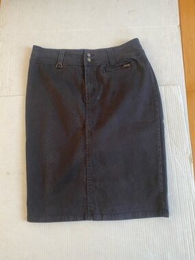 SMART SET Black Mid-Length soft Cotton casual Skirt Size 9